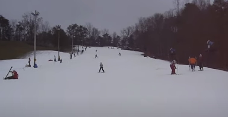 People skiing at a ski resort